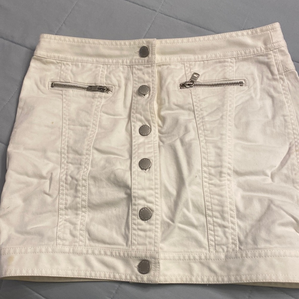 Armani Exchange white denim skirt